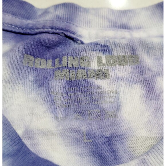 2021 Rolling Loud Miami Festival Travis Scott Post Malone ASAP Tie Dye Large Tee - Picture 7 of 7